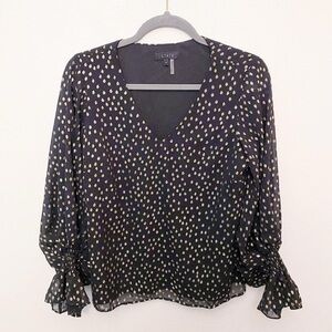 1. State - Black/Gold Tufted Sleeve ShirtSize S